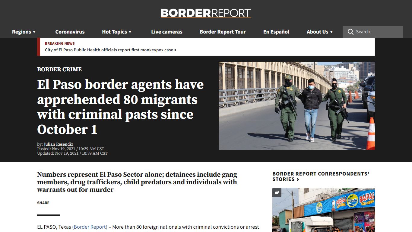 El Paso border agents have apprehended 80 migrants with ...